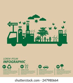 Ecology concept. save world vector illustration.