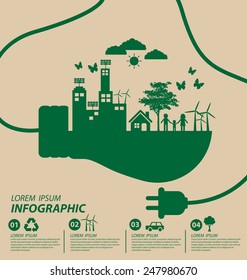 Ecology concept. save world vector illustration.