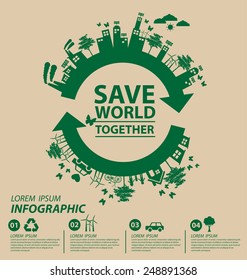 Ecology concept. save world vector illustration.