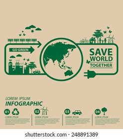 Ecology concept. save world vector illustration.