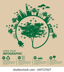 Ecology concept. save world vector illustration.