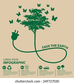 Ecology concept. save world vector illustration.