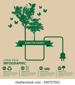 Ecology concept. save world vector illustration.