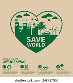 Ecology concept. save world vector illustration.