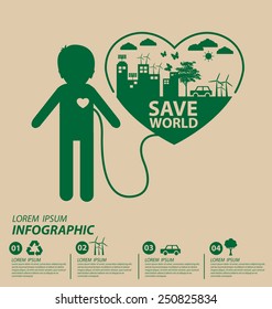 Ecology concept. save world vector illustration.