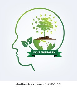 Ecology concept. save world vector illustration.