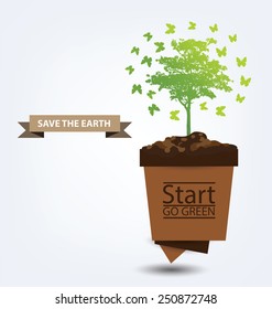 Ecology concept. save world vector illustration.