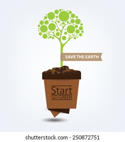Ecology concept. save world vector illustration.