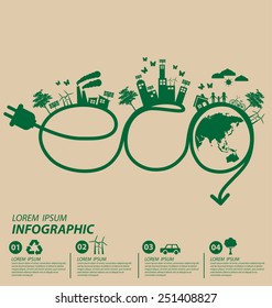 Ecology concept. save world vector illustration. 