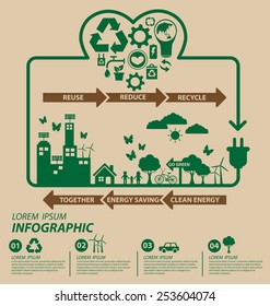 Ecology concept. save world vector illustration.