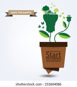 Ecology concept. save world vector illustration.