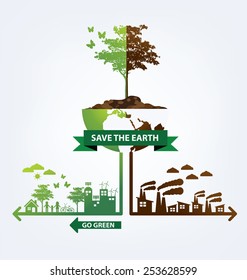 Ecology concept. save world vector illustration.