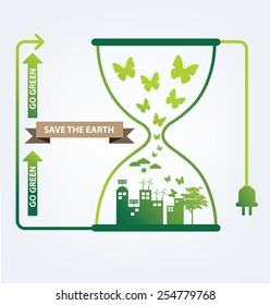 Ecology concept. save world vector illustration.