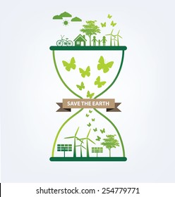 Ecology concept. save world vector illustration.