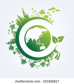 Ecology concept. save world vector illustration.