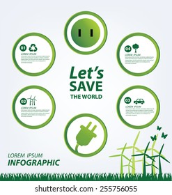 Ecology concept. save world vector illustration.