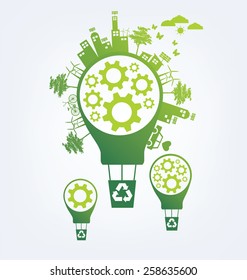 Ecology concept. Save world vector illustration.