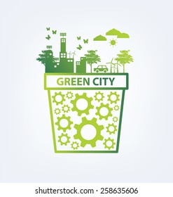 Ecology concept. save world vector illustration.