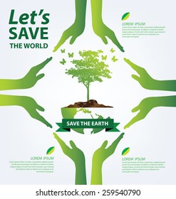 Ecology concept. save world vector illustration.
