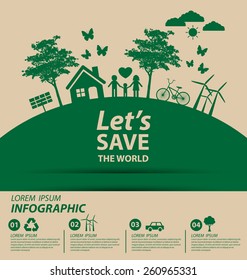 Ecology concept. save world vector illustration.