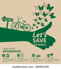 Ecology concept. save world vector illustration.