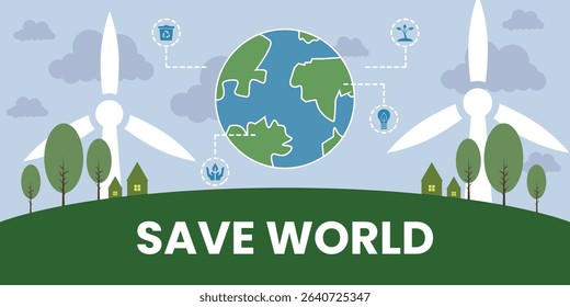 Ecology concept. save world vector illustration.