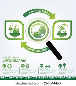Ecology concept. save world vector illustration. 