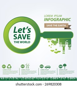 Ecology concept. save world vector illustration.