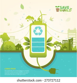 Ecology concept save world vector
