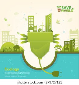 Ecology concept save world vector