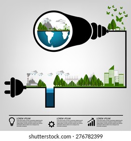 Ecology concept. save world vector illustration.