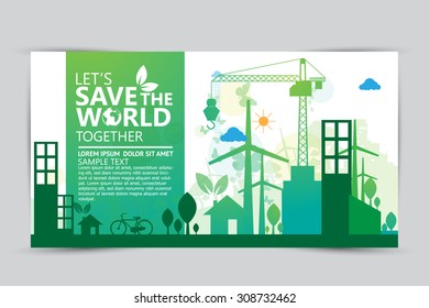 Ecology concept. save world vector illustration.