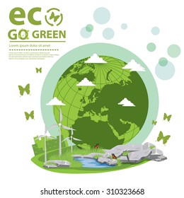 Ecology concept. save world vector illustration.