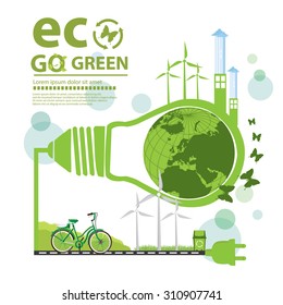 Ecology concept. save world vector illustration.