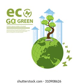 Ecology concept. save world vector illustration.