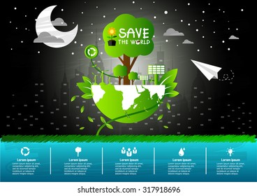 Ecology concept. save world vector illustration