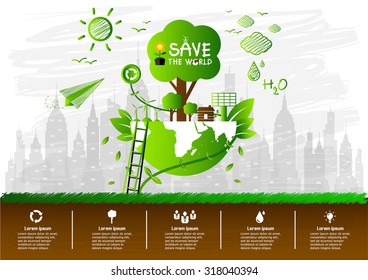 Ecology concept. save world vector illustration