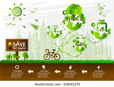 Ecology concept. save world vector illustration