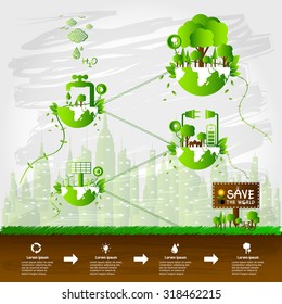Ecology concept. save world vector illustration
