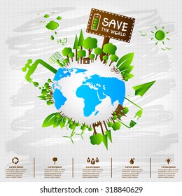 Ecology concept. save world vector illustration