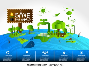 Ecology concept. save world vector illustration