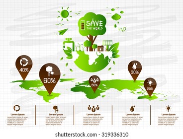 Ecology concept. save world vector illustration