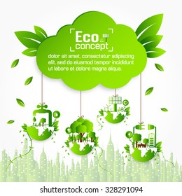 Ecology concept. save world vector illustration