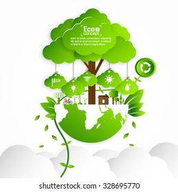 Ecology concept. save world vector illustration