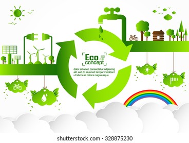 Ecology concept. save world vector illustration