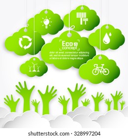 Ecology concept. save world vector illustration