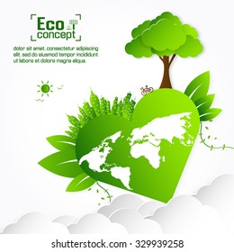 Ecology concept. save world vector illustration