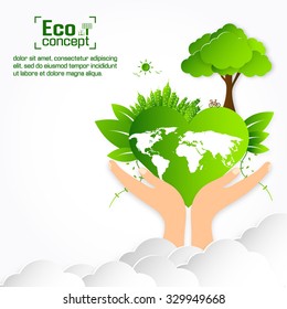 Ecology concept. save world vector illustration