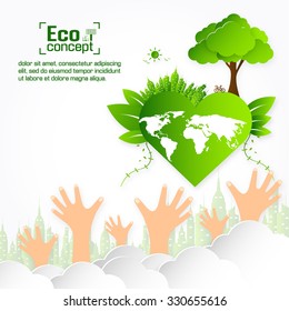Ecology concept. save world vector illustration