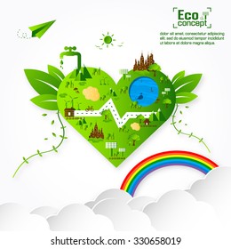 Ecology concept. save world vector illustration